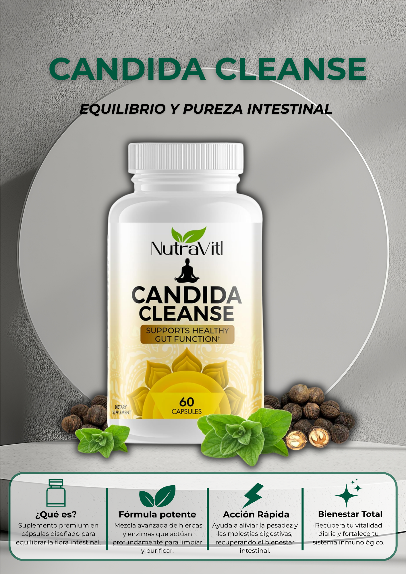 CANDIDA CLEANSE - EQUILIBRIO Y PUREZA INTESTINAL