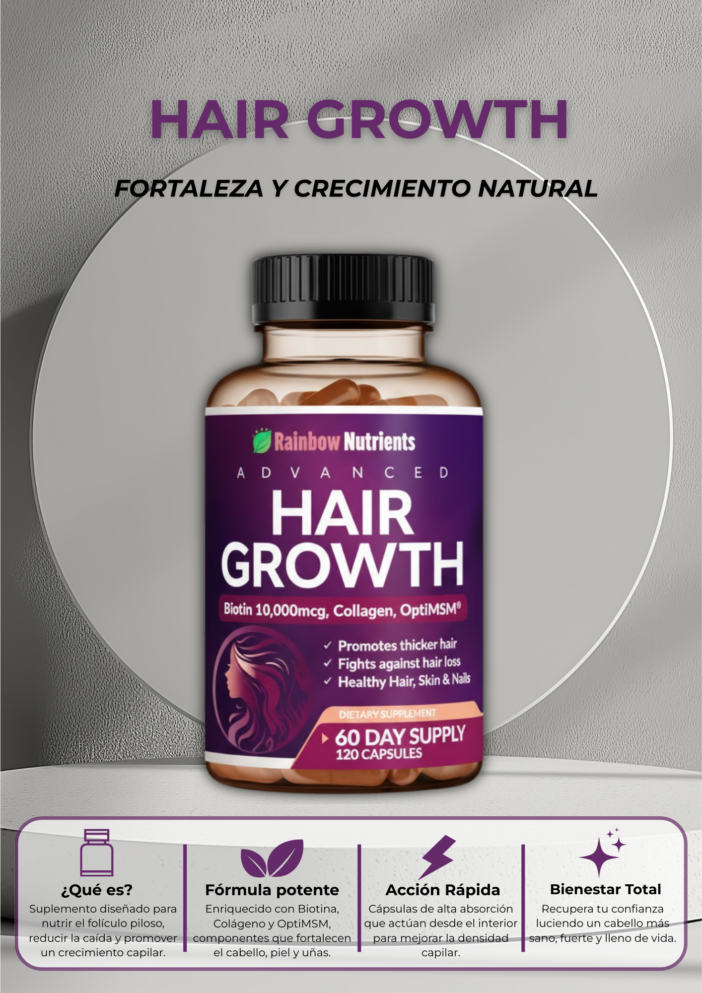 HAIR GROWTH - FORTAEZA Y CRECIMIENTO NATURAL