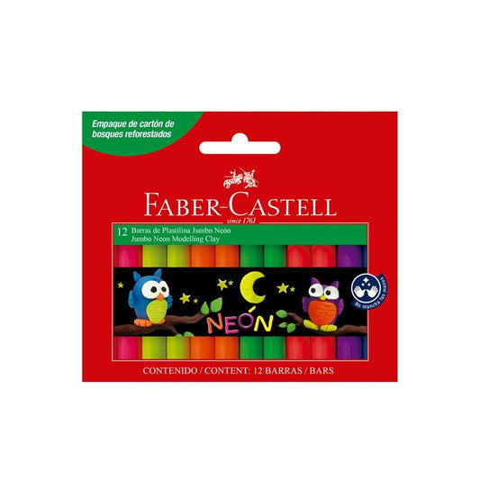 Plastelina Jumbo Neón x 12 Unidades