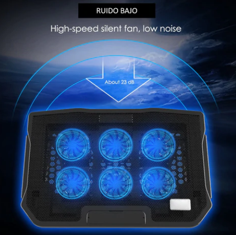 COOLER PARA LAPTOP Y NOTEBOOK CON 6 VENTILADORES