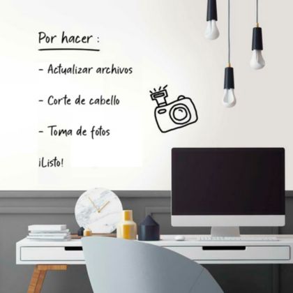 PIZARRA ADHESIVA BLANCO + PLUMON