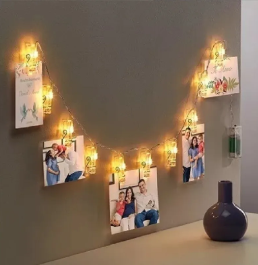 Portaretrato pinzas Luces Tira LED